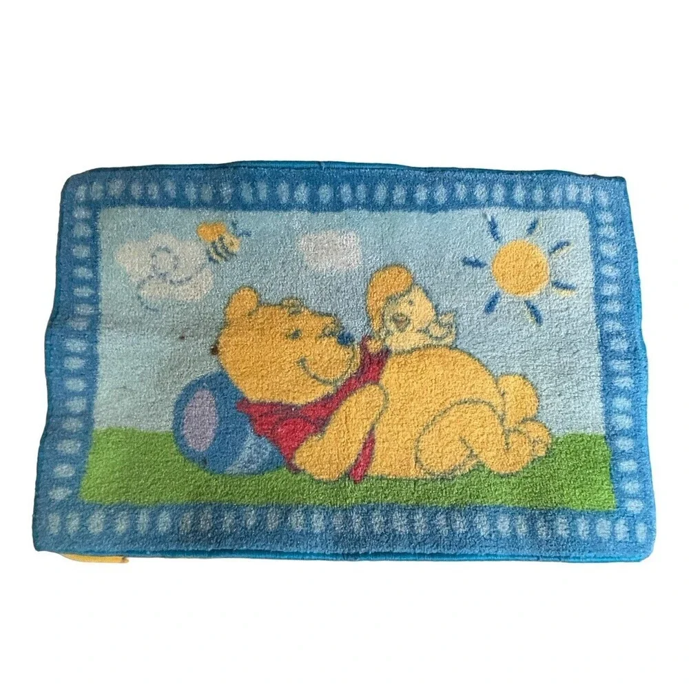 Vintage Winnie The Pooh Duck Sunshine Bee Rug 29”x 19” RARE